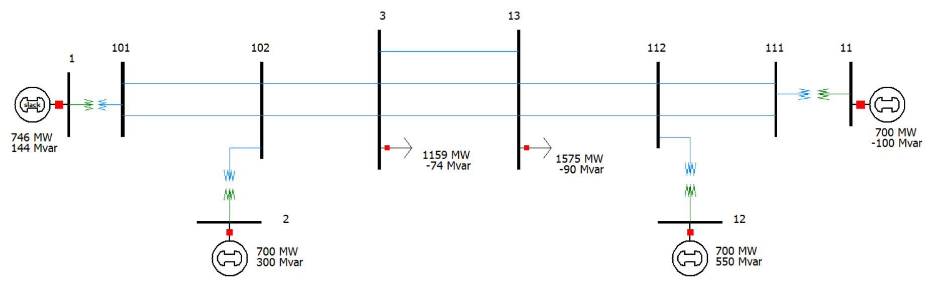 TwoArea one-line diagram